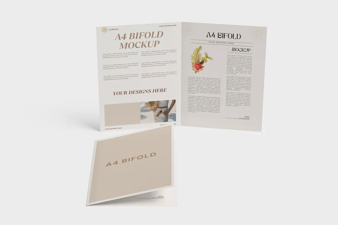A4 Bifold Brochure Mockup