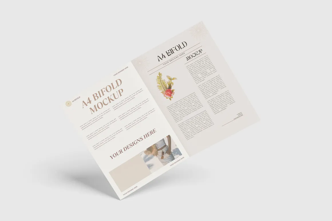 A4 Bifold Brochure Mockup