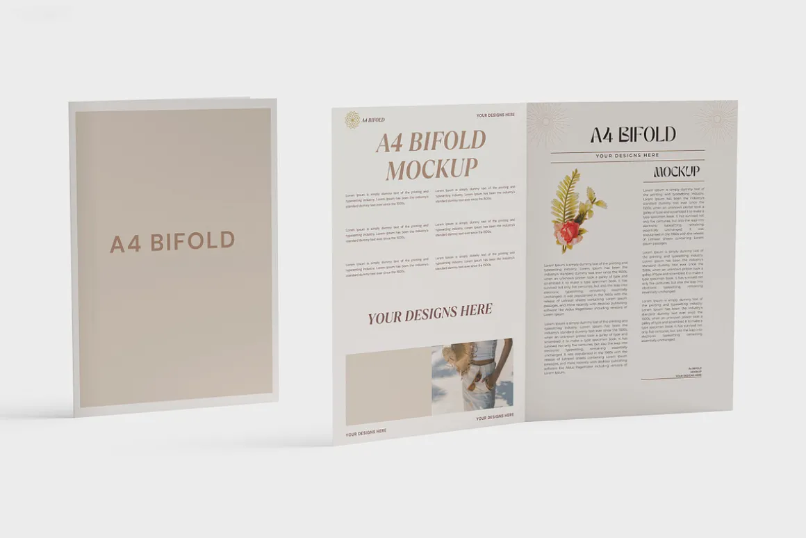 A4 Bifold Brochure Mockup