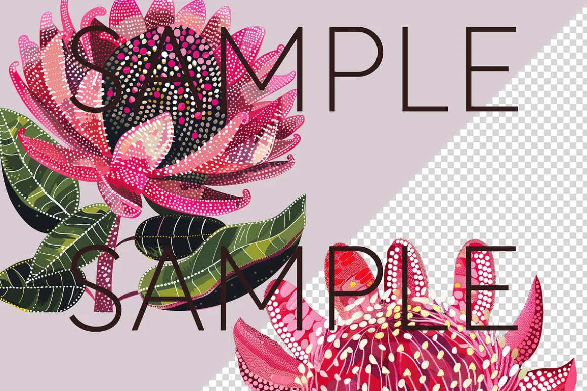 Aboriginal Style Flower Clipart PNG