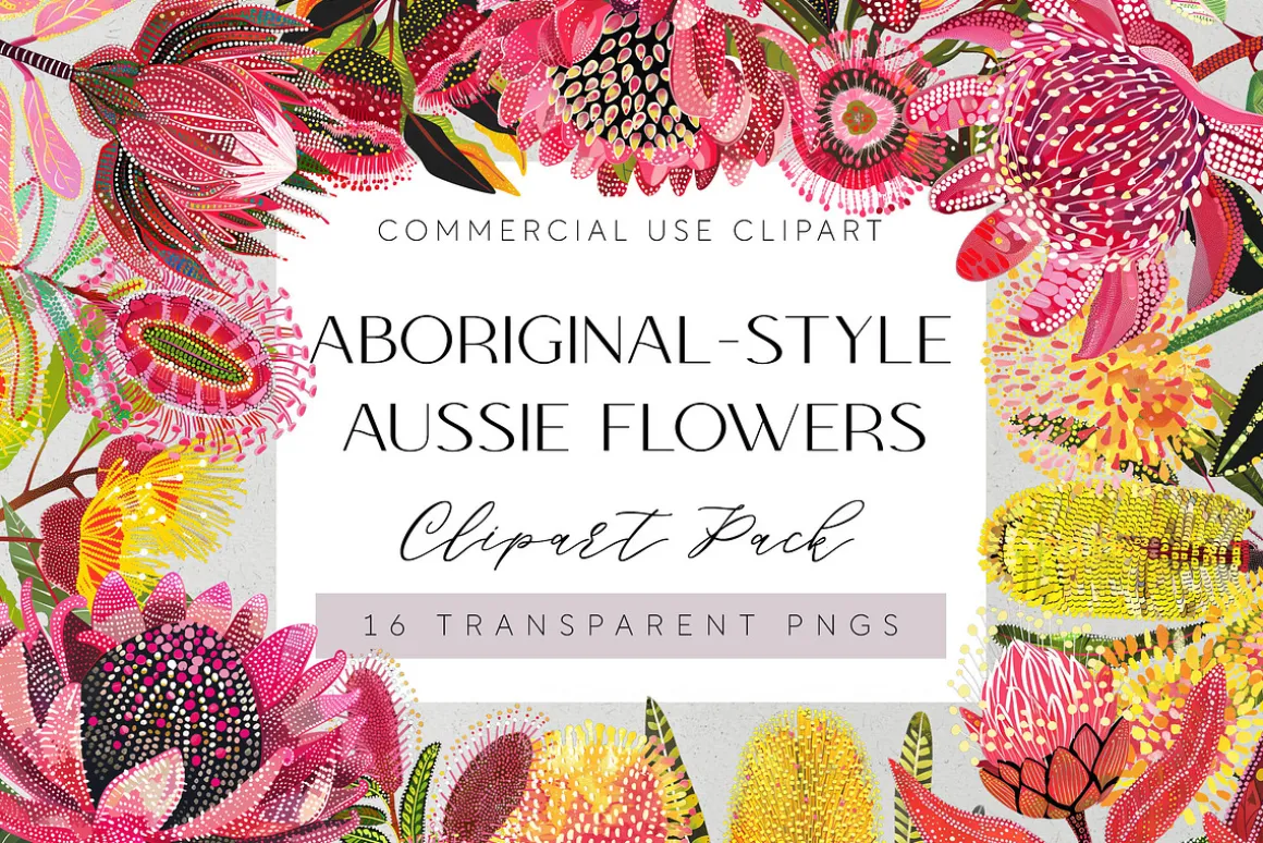Aboriginal Style Flower Clipart PNG