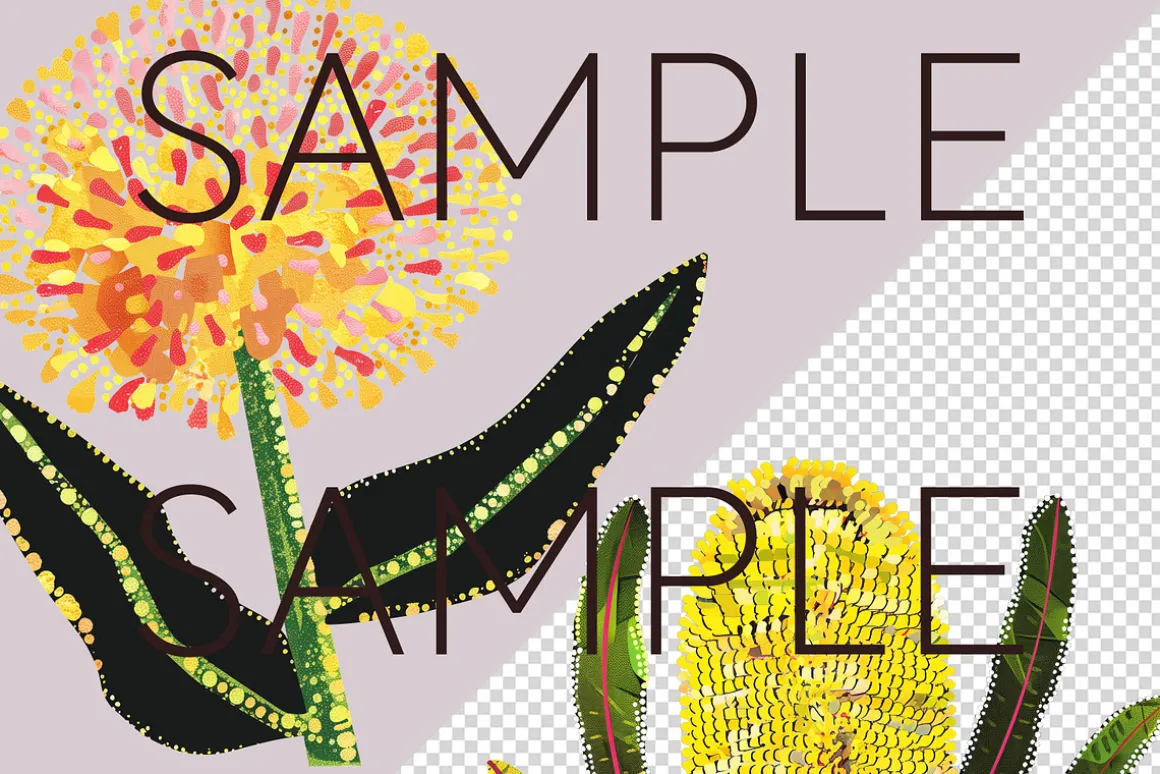 Aboriginal Style Flower Clipart PNG