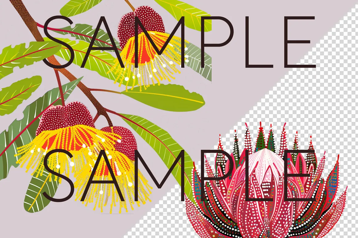Aboriginal Style Flower Clipart PNG