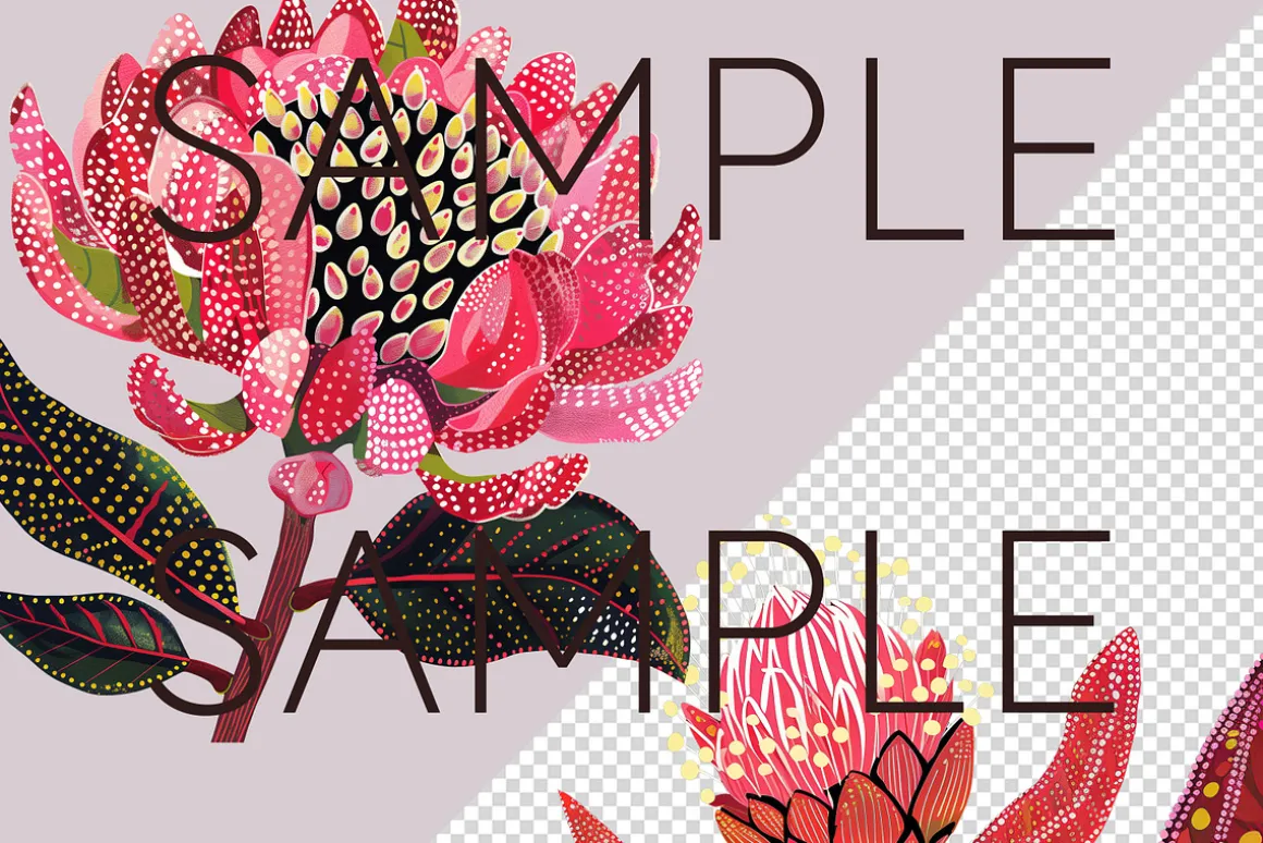Aboriginal Style Flower Clipart PNG