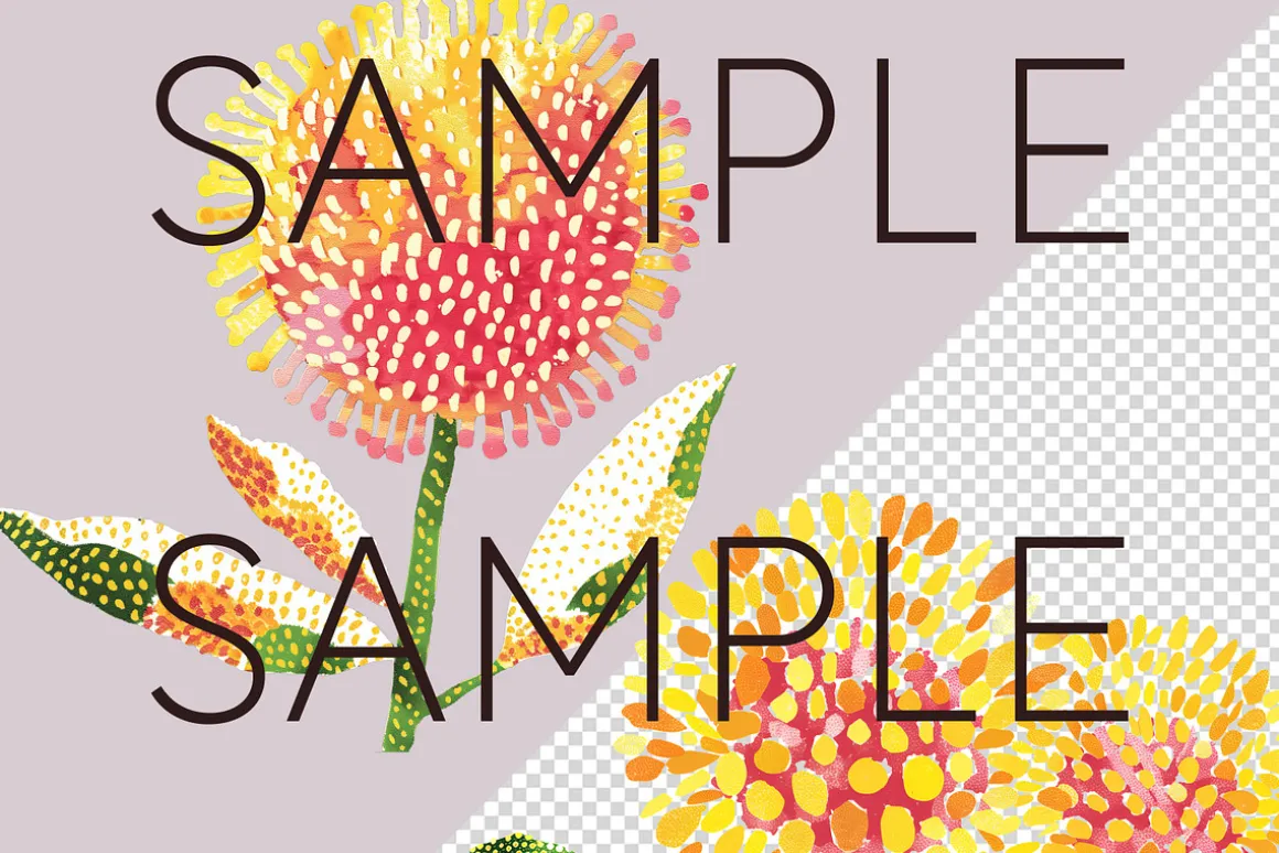 Aboriginal Style Flower Clipart PNG