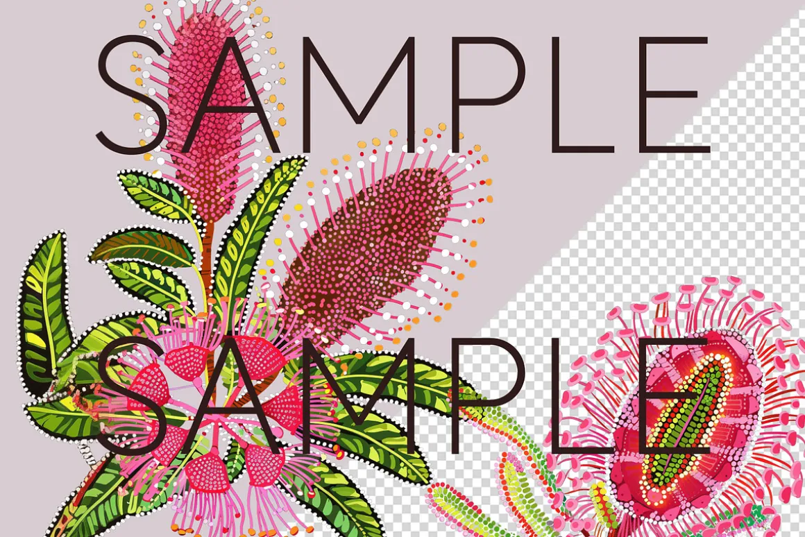 Aboriginal Style Flower Clipart PNG