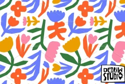 Abstract Flower Collage Pattern