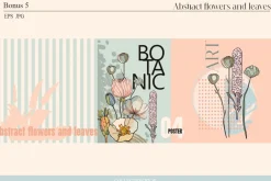 Abstract flowers and leaves