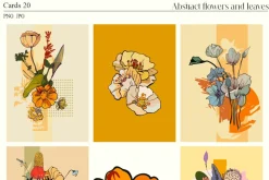 Abstract flowers and leaves