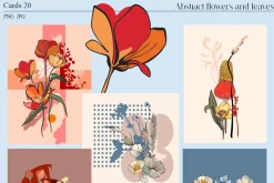 Abstract flowers and leaves