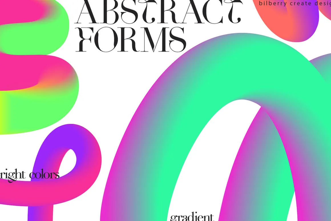 Abstract Forms 3D gradient shapes