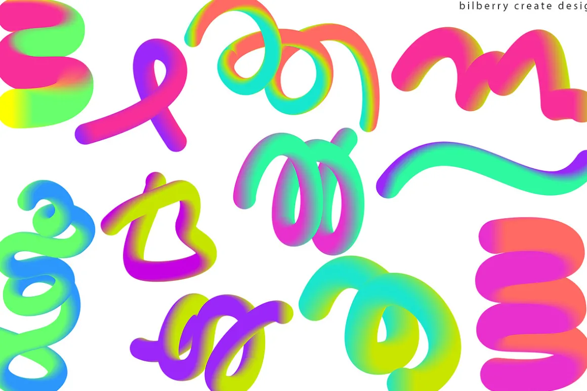 Abstract Forms 3D gradient shapes