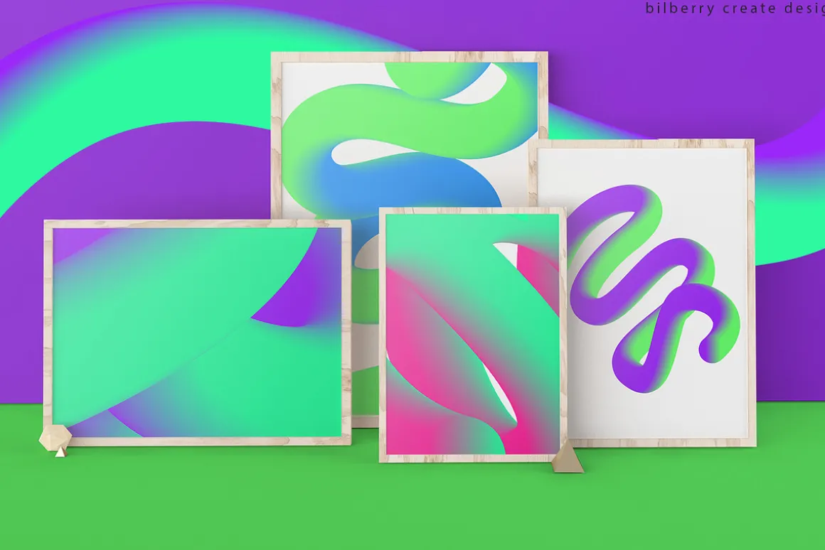 Abstract Forms 3D gradient shapes