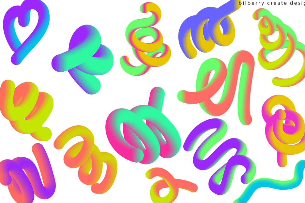 Abstract Forms 3D gradient shapes