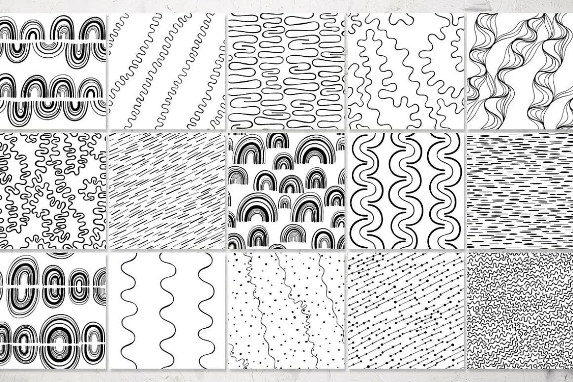 30 abstract black and white patterns