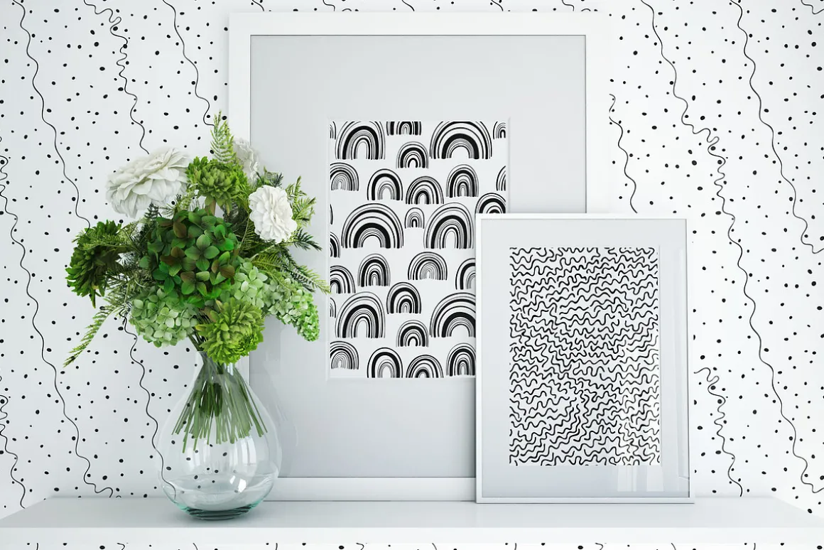 30 abstract black and white patterns