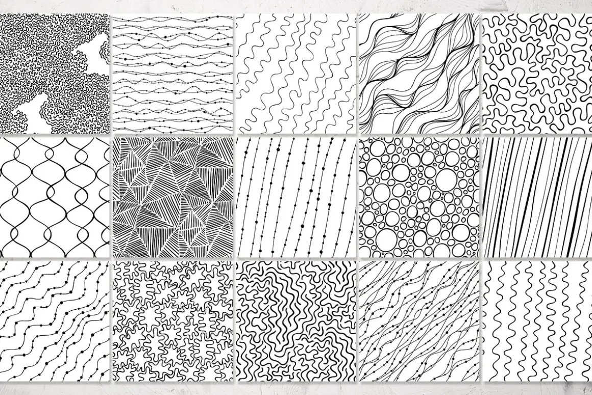 30 abstract black and white patterns