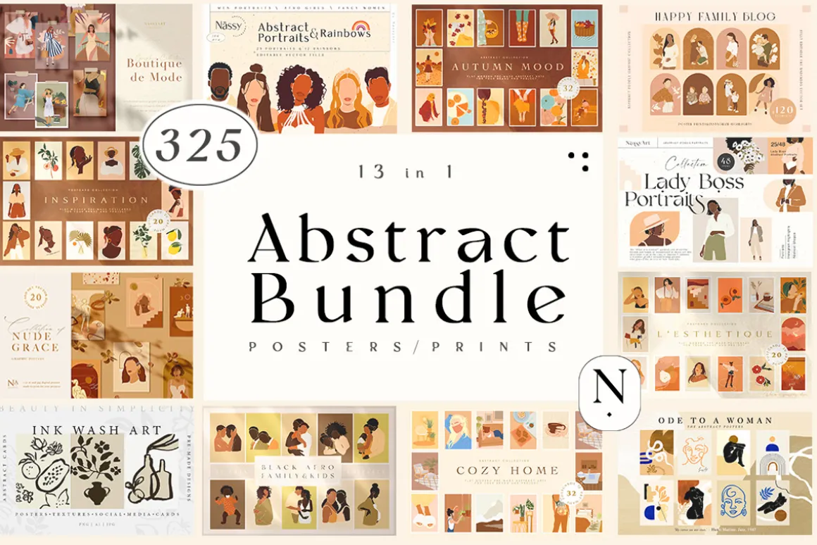 Abstract Bundle Posters Prints 325+