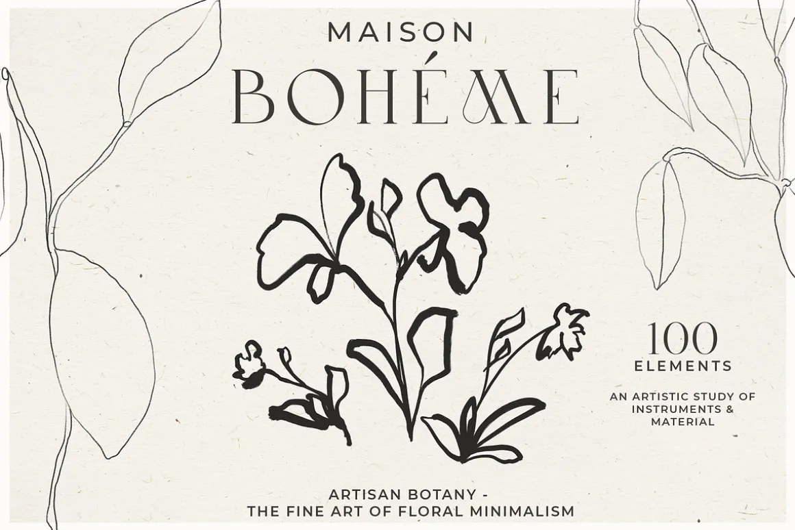 Abstract Floral Line Art & Poster