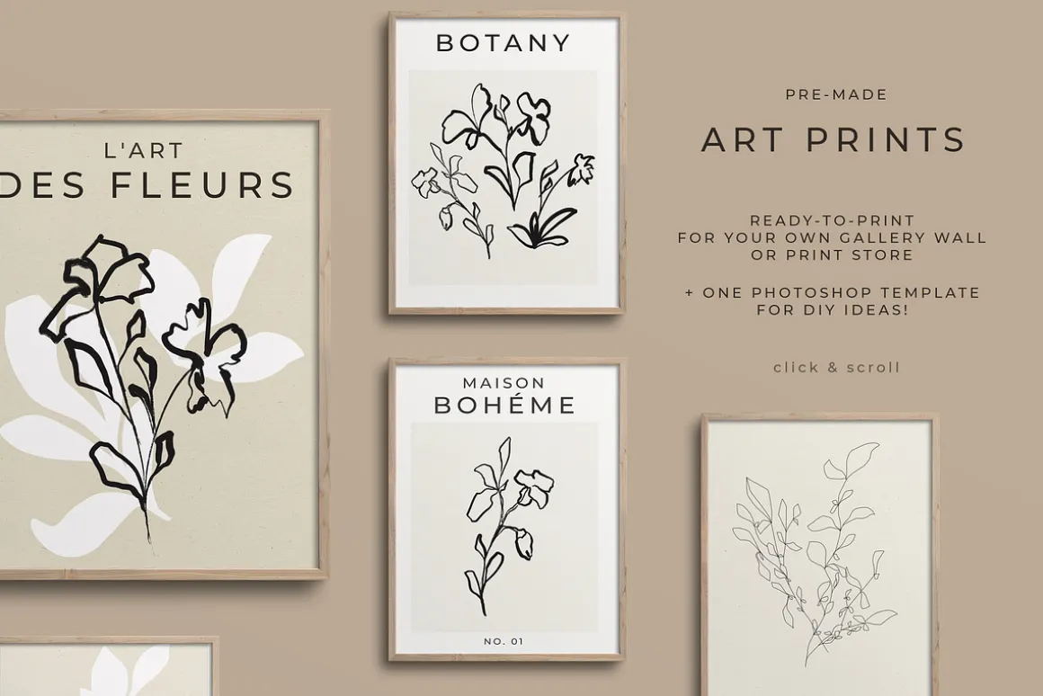 Abstract Floral Line Art & Poster