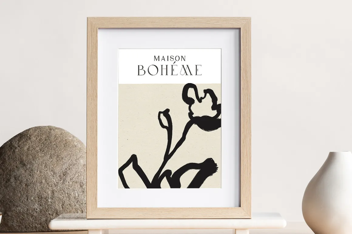 Abstract Floral Line Art & Poster