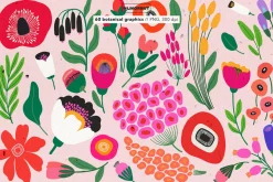 Abstract Modern Floral Graphics