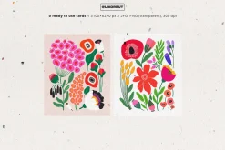 Abstract Modern Floral Graphics