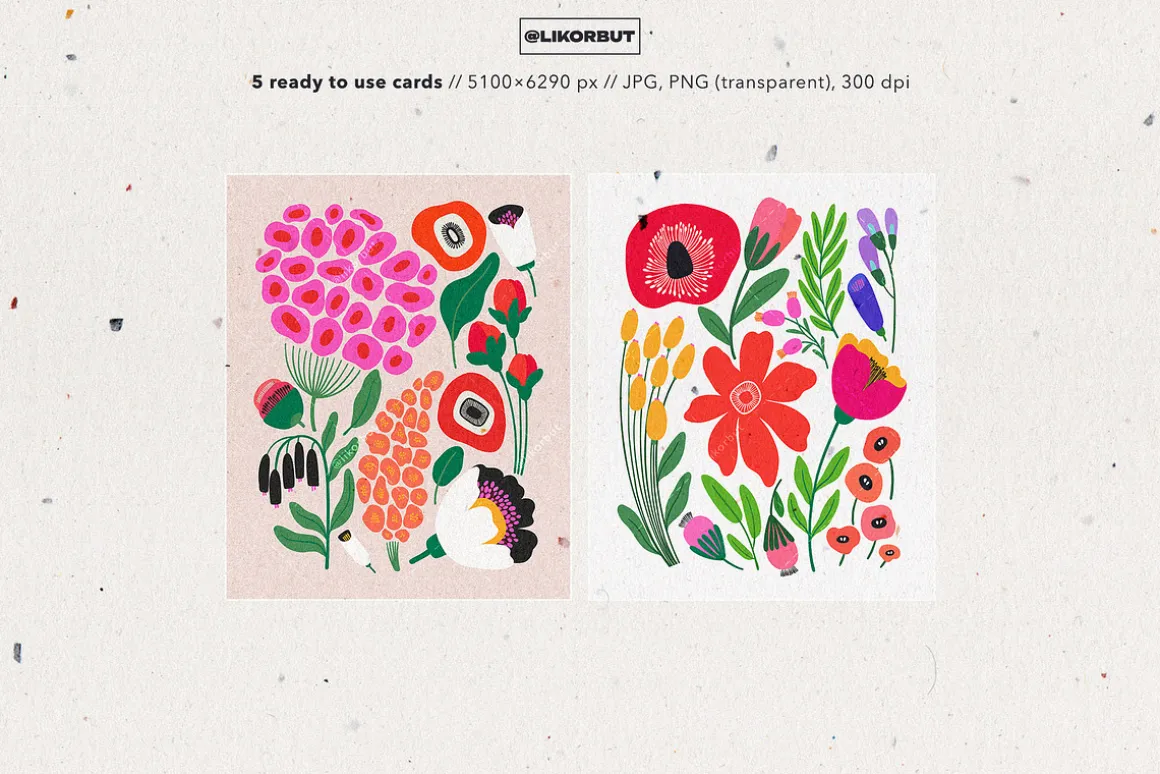 Abstract Modern Floral Graphics
