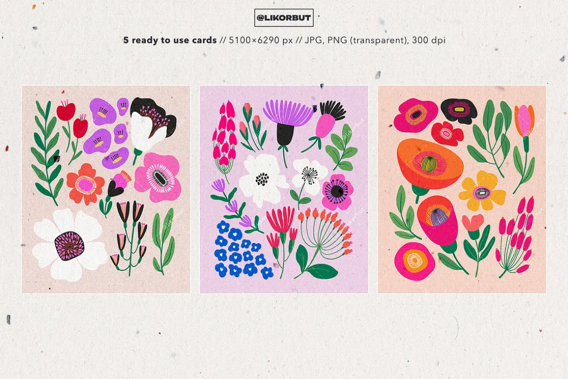 Abstract Modern Floral Graphics