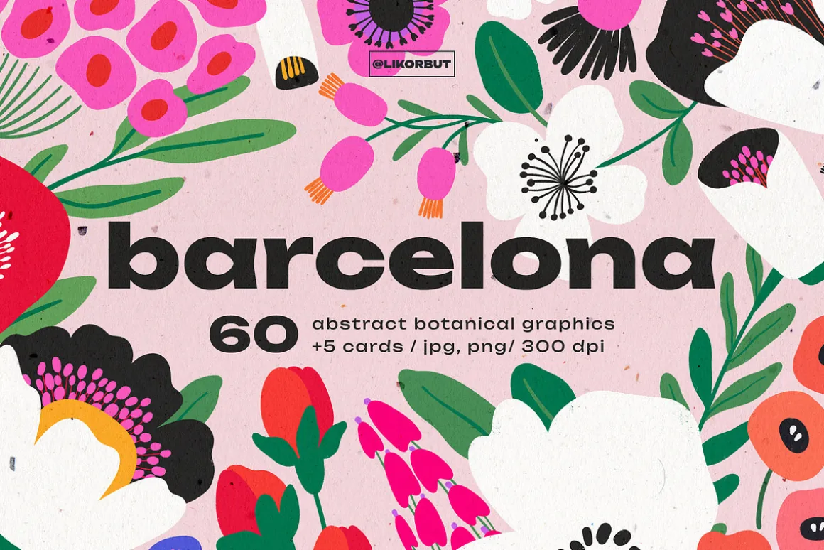 Abstract Modern Floral Graphics