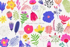 Abstract Modern Flower Bundle