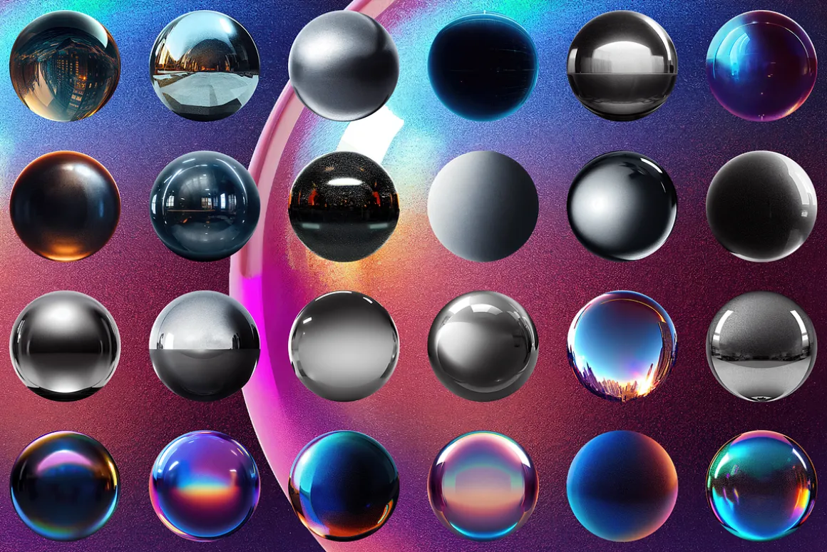 310 Abstract & Sphere PNG Elements