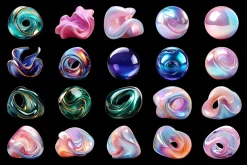 310 Abstract & Sphere PNG Elements