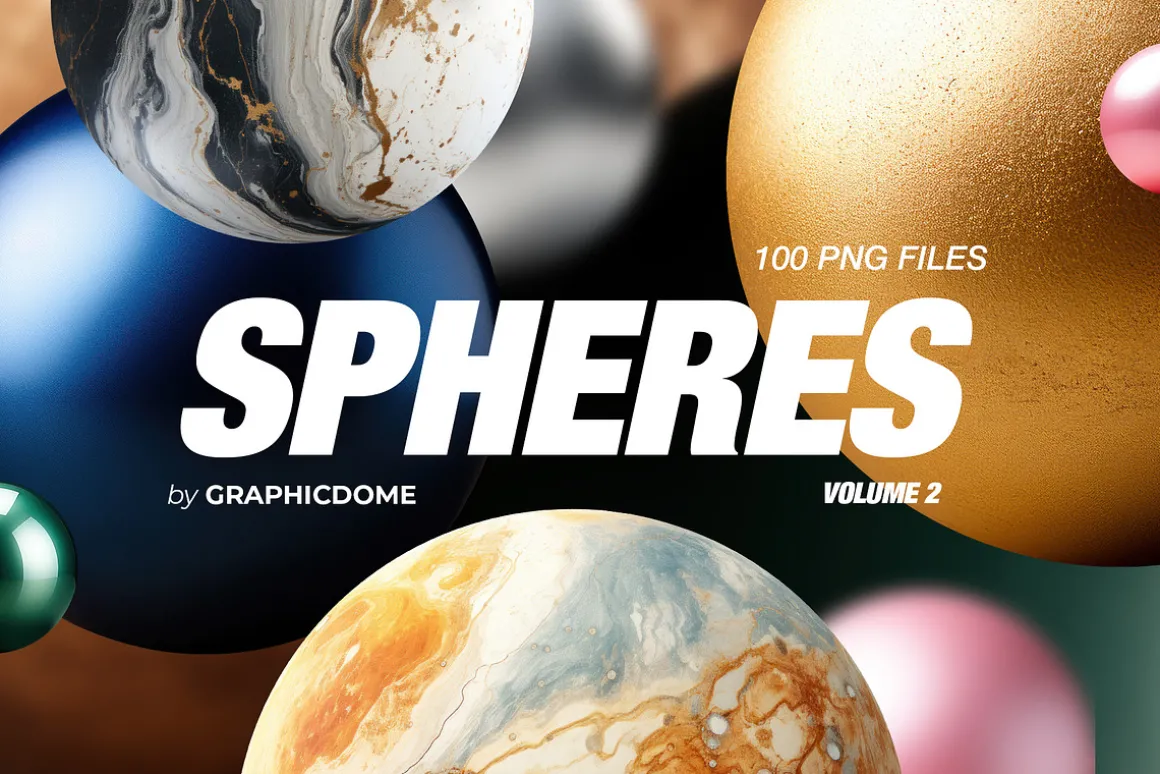 310 Abstract & Sphere PNG Elements