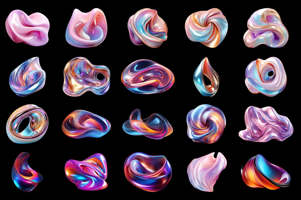 310 Abstract & Sphere PNG Elements