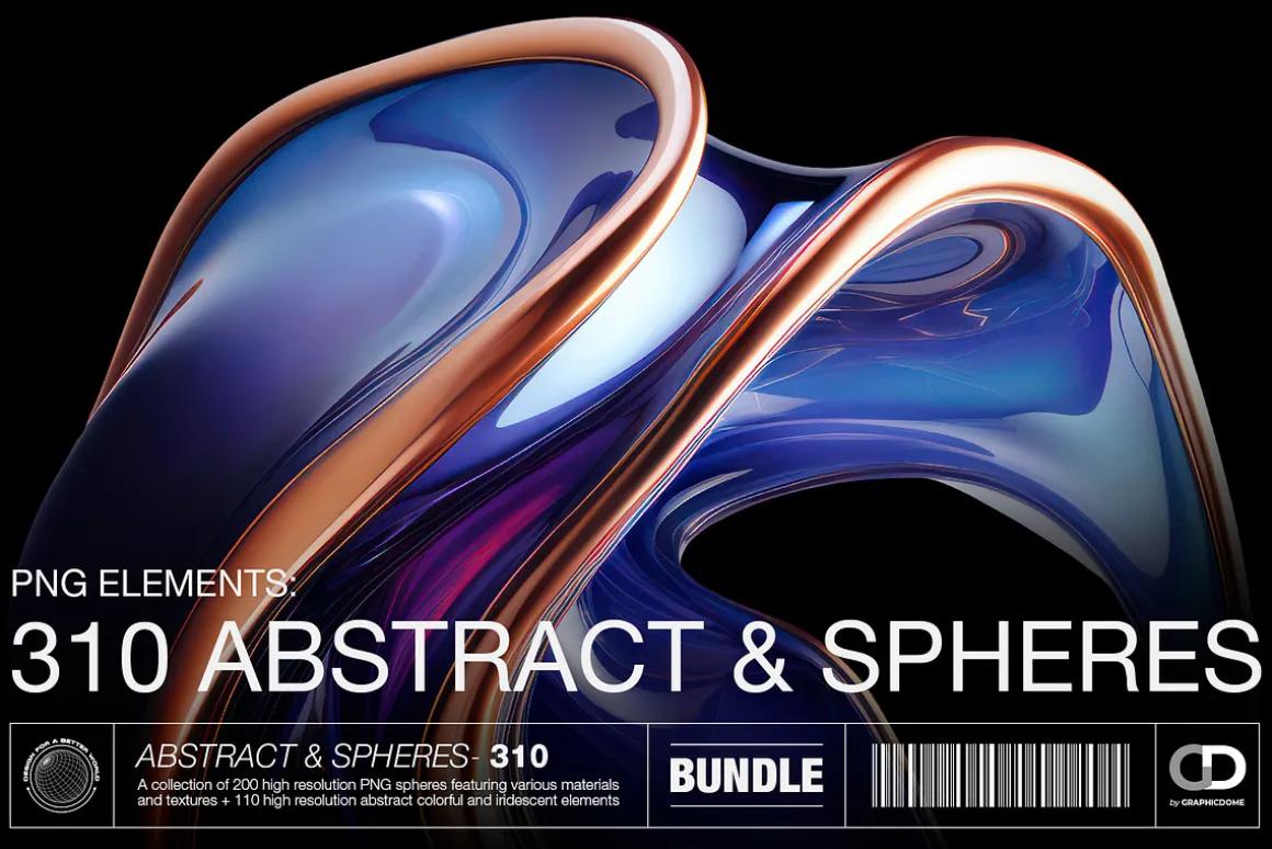 310 Abstract & Sphere PNG Elements