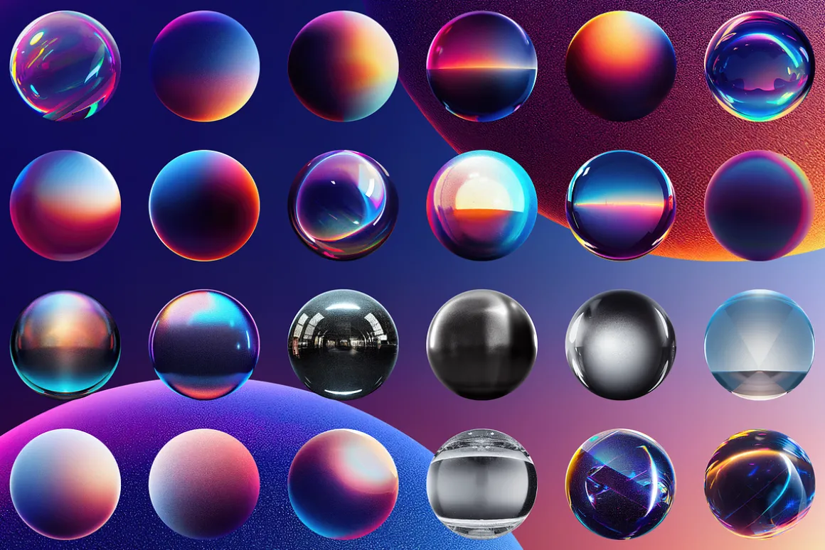 310 Abstract & Sphere PNG Elements
