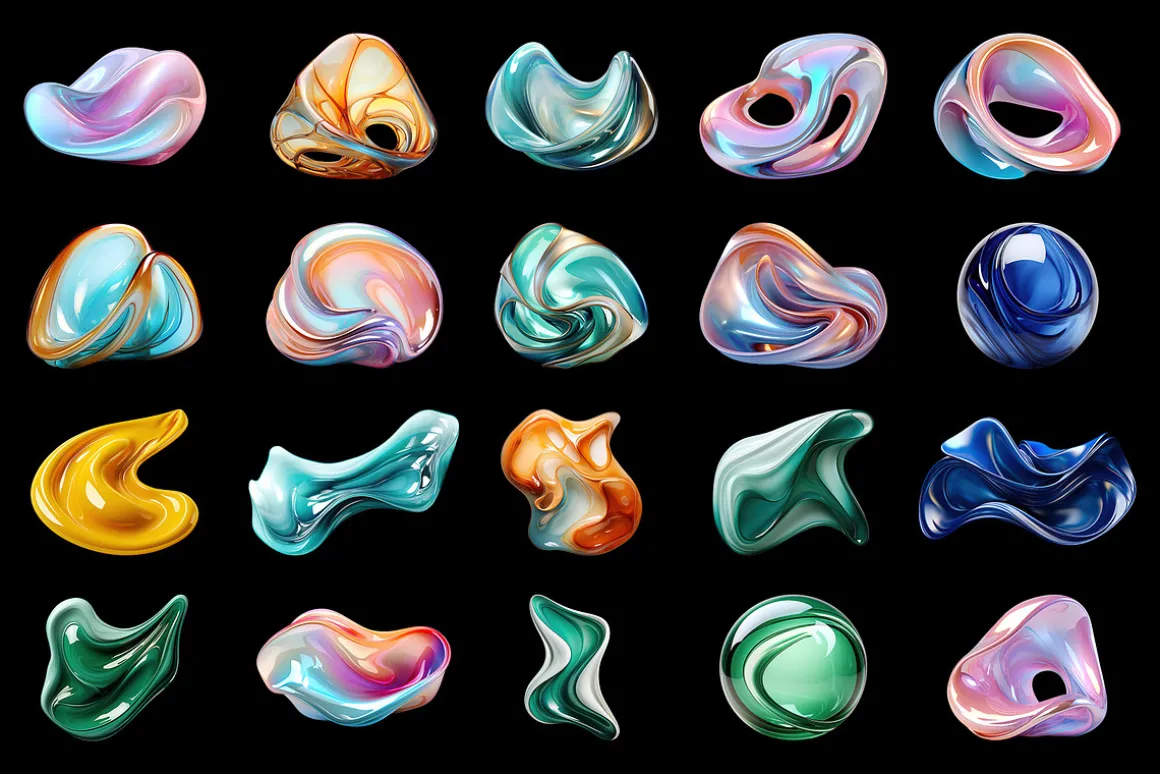 310 Abstract & Sphere PNG Elements