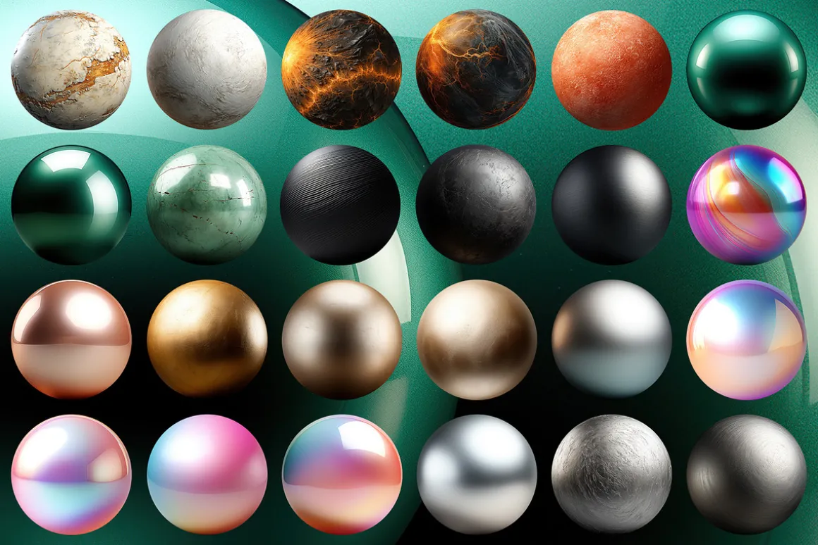 310 Abstract & Sphere PNG Elements