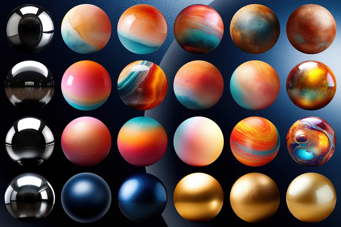 310 Abstract & Sphere PNG Elements