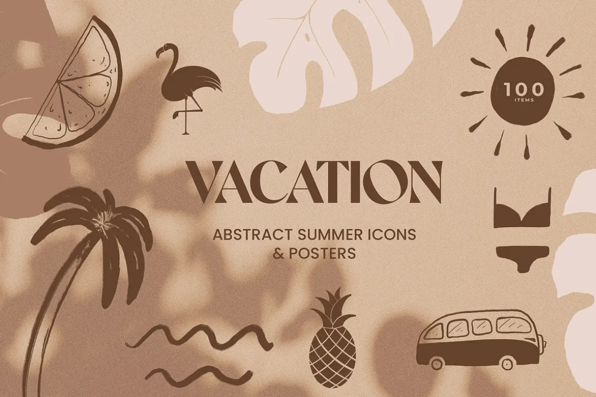 Abstract Summer Line Art & Poster