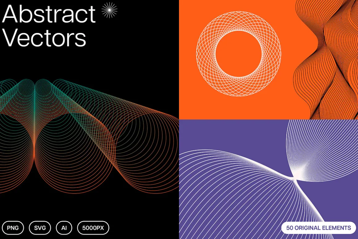 Abstract Twirls Elements Pack
