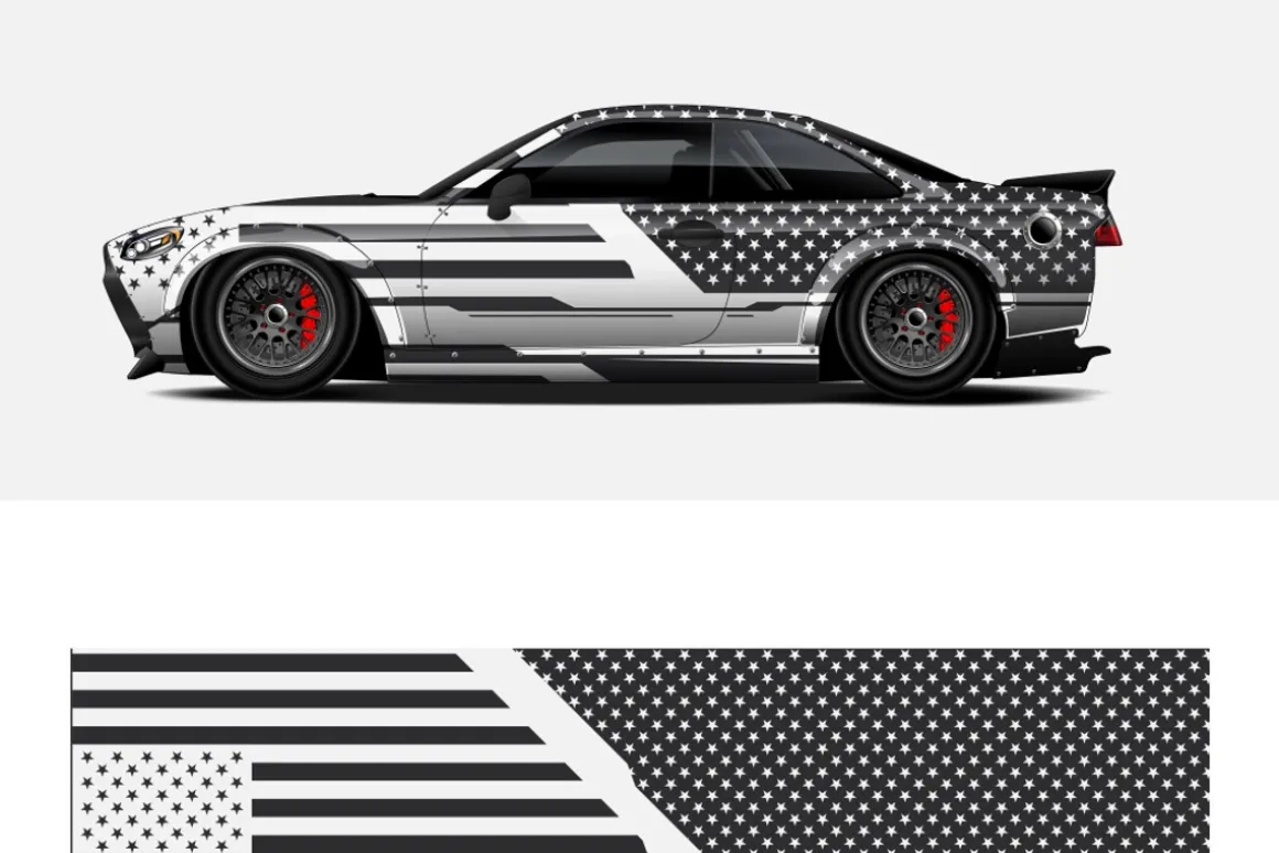 Adhesive vinyl and Car Wrap mockups