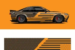Adhesive vinyl and Car Wrap mockups