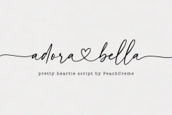 Adora Bella // Heart Script Font