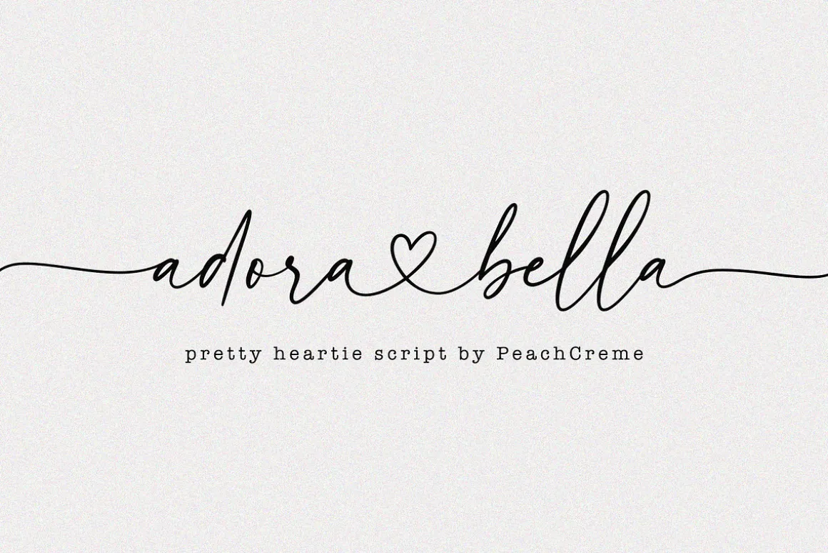 Adora Bella // Heart Script Font
