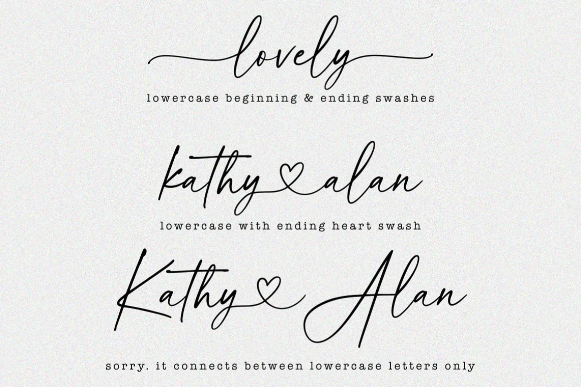 Adora Bella // Heart Script Font