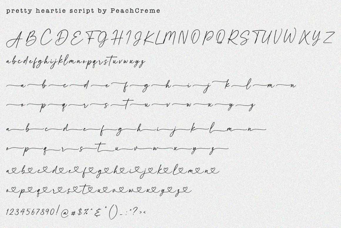Adora Bella // Heart Script Font