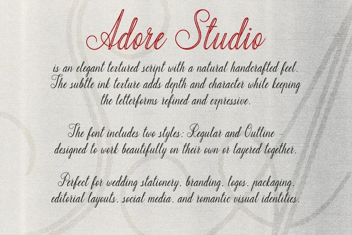 Adore Studio Romantic Font Duo