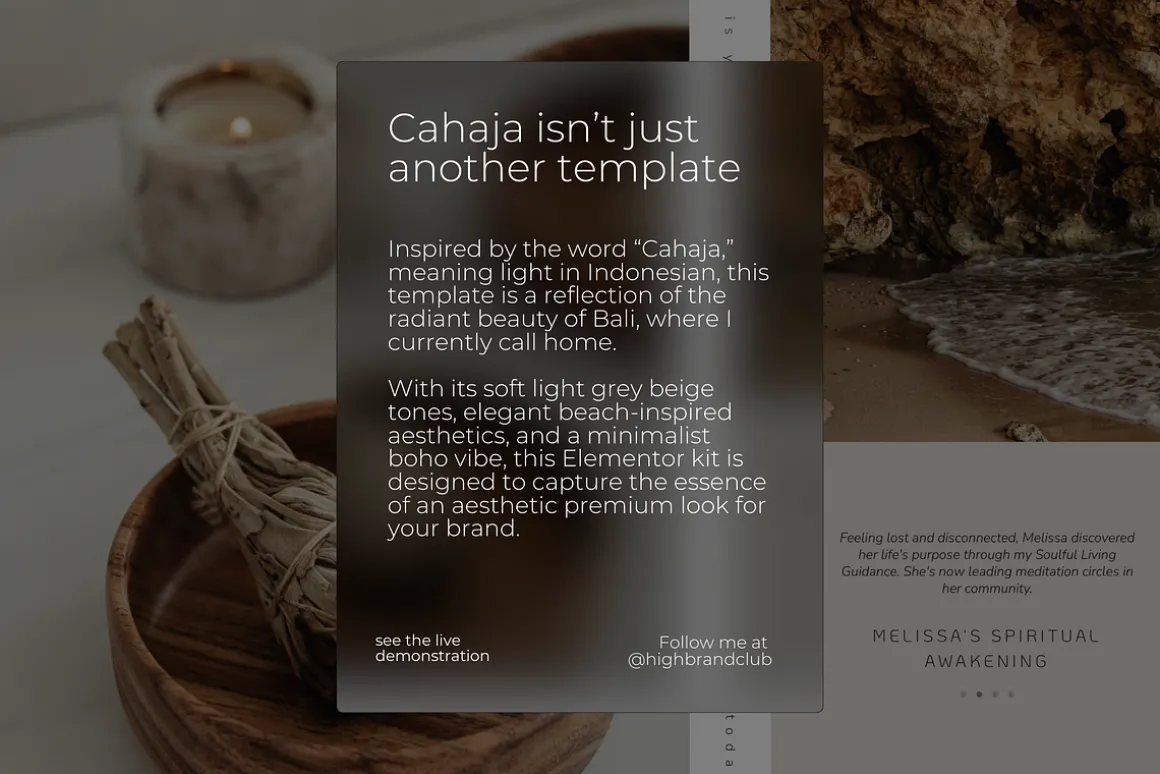 Aesthetic Cahaja Elementor Template